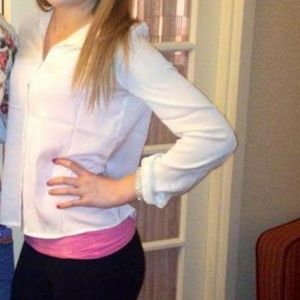 Button-up Forever 21 Blouse w Bling on Sleeves